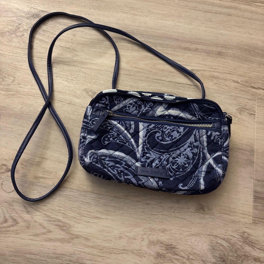 Blue Small Vera Bradley Cross Body Paisley Purse